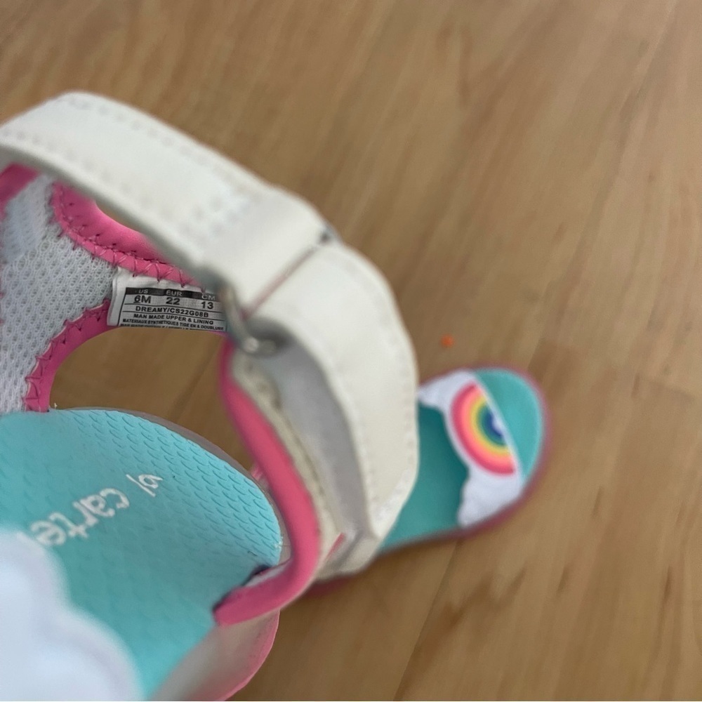 Nwot Carters Dreamy Girls Rainbow Light Up Sandals - Picture 8 of 8